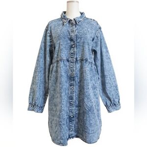 Denim Long Sleeve Shirt Dress size 2xl NWOT.